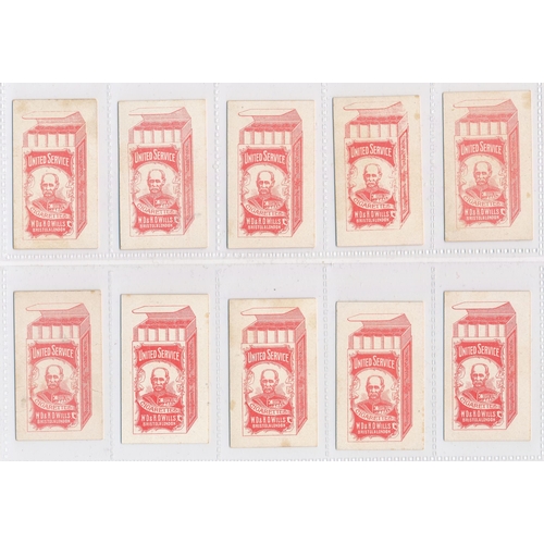 790 - Wills United Services 1909 Drum Horses set of 32, in good condition with some better, the odd card h... 