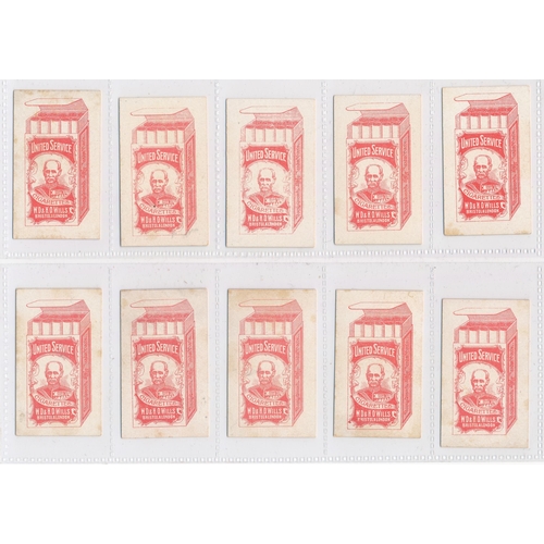 790 - Wills United Services 1909 Drum Horses set of 32, in good condition with some better, the odd card h... 