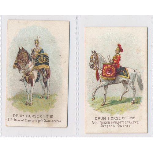 790 - Wills United Services 1909 Drum Horses set of 32, in good condition with some better, the odd card h... 