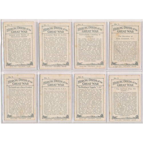 800 - Amalgamated Press 1927 Heroic Deeds of the Great War set of 16 cards, in very good condition, some s... 