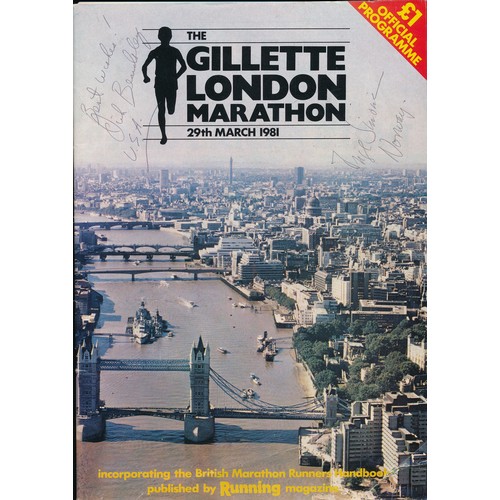 726 - Signed The Gillette London Marathon 29th March 1981, programme from the first ever London marathon s... 