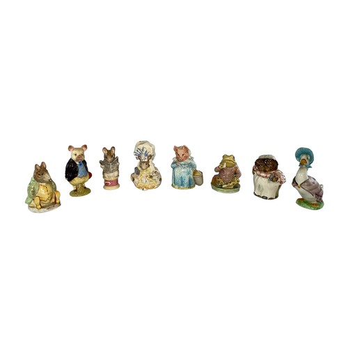 115 - Beswick Beatrix Potter range of 8 figures with Jemima Puddleduck, Tailor of Gloucester, Mr Jeremy Fi... 