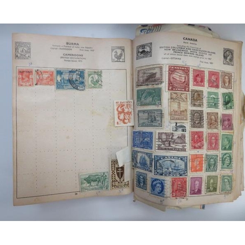 582 - A well-filled Worldwide childhood “hobby style” ‘The Improved Postage Stamp Album’ including various... 