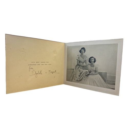 816 - A 1940s (believed to be 1946) Christmas card signed by TRH Princess Elizabeth (later HM Queen Elizab... 