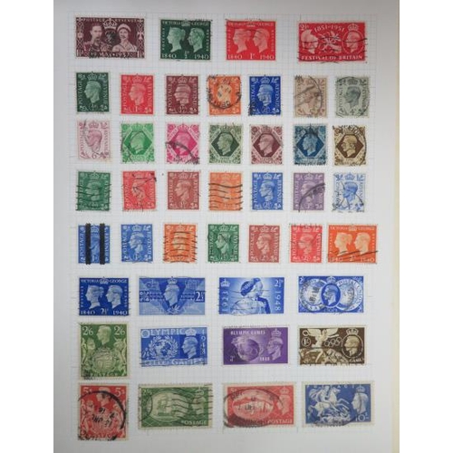 612 - Great British stamp collection in album including 1840 1d black (penny black, x2) both having three ... 