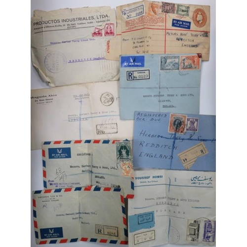 602 - Large collection of 1940’s/1950’s/1960’s single-destination interesting Air Mail covers and clipping... 