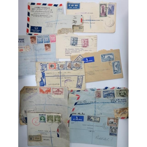 602 - Large collection of 1940’s/1950’s/1960’s single-destination interesting Air Mail covers and clipping... 