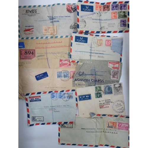 602 - Large collection of 1940’s/1950’s/1960’s single-destination interesting Air Mail covers and clipping... 