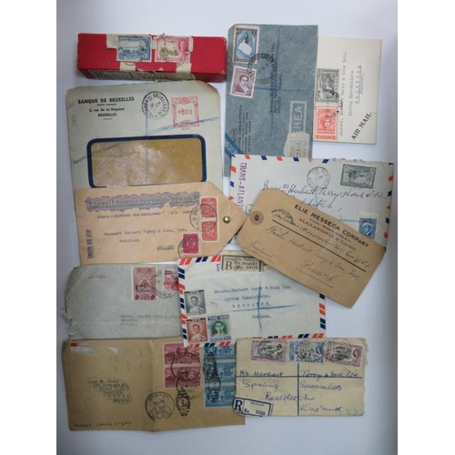 602 - Large collection of 1940’s/1950’s/1960’s single-destination interesting Air Mail covers and clipping... 