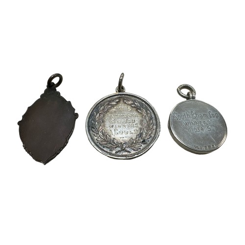 428 - Selection of six hallmarked silver 1920’s & 1930’s Birmingham football medals to include; a silver m... 