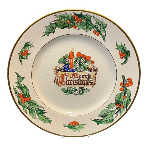 429 - A collection of Christmas & Santa themed ceramic items, with many collectable plates to include; Cav... 