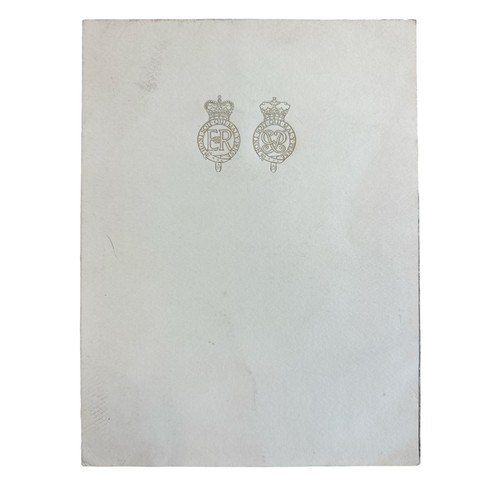 826 - A 1963 Christmas Card from HM Queen Elizabeth II. Two embossed Royal cyphers to the cover. Interior ... 