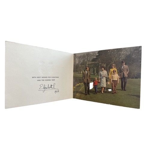 829 - A 1968 Christmas Card sent from Queen Elizabeth II. Twin Royal ciphers to cover, photograph of the R... 