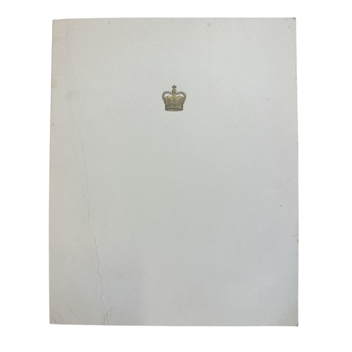 821 - A signed 1952 Christmas Card from Queen Elizabeth II and The Duke of Edinburgh. With gilt crown to c... 