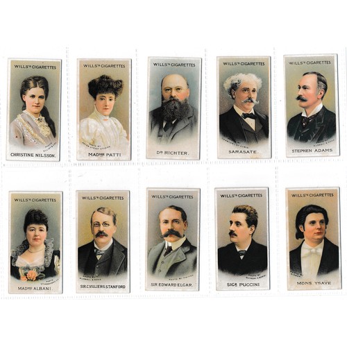 786 - Wills 1911 Musical Celebrities First Series complete set of 50 in excellent condition. Cat. £125