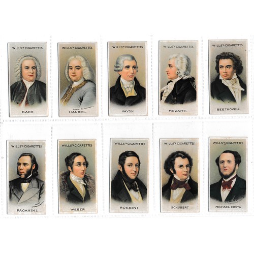 786 - Wills 1911 Musical Celebrities First Series complete set of 50 in excellent condition. Cat. £125