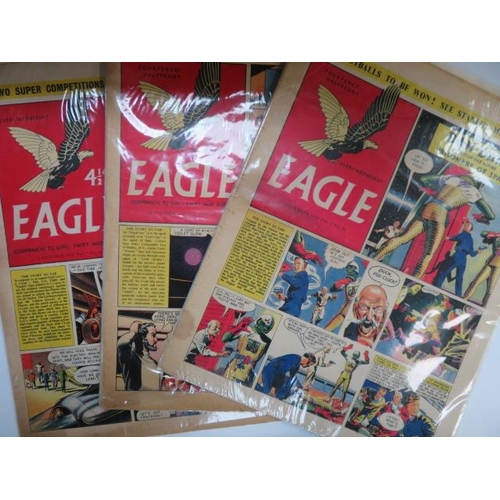 666 - Mixed lot, to include; three copies of the Eagle Dan Dare (17 September 1954, 14 October 1955 & 29 M... 