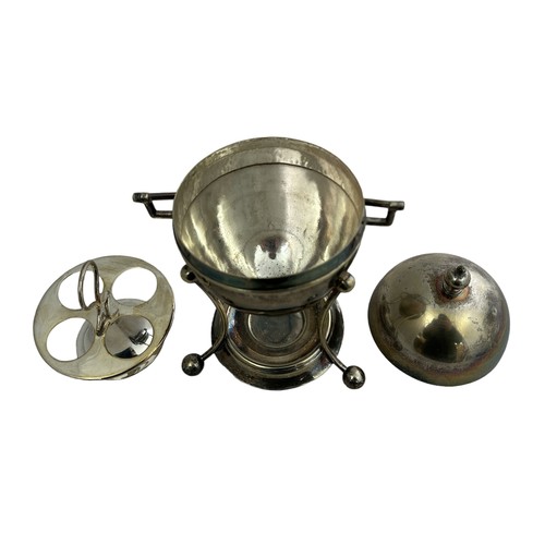 328 - A silver plated egg coddler or egg cooker, 10