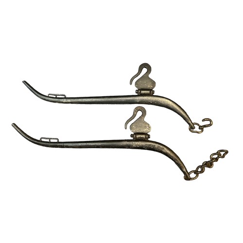 190 - Pair of Iron horse harness brackets. 80cm.