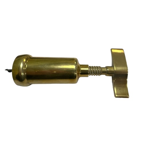 43 - A brass closed barrel corkscrew.