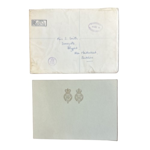 839 - 1979 Christmas Card from HM Queen
 Elizabeth II. Cover with twin gild Royal cyphers Interior with pr... 