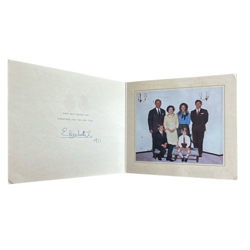 832 - A 1971 Christmas Card from HM Queen Elizabeth II. Twin gilt Royal cyphers to the cover. Interior wit... 