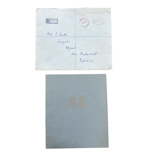 833 - A 1972 Christmas Card from HM Queen Elizabeth II.  Cover with twin gilt cyphers. Interior with colou... 