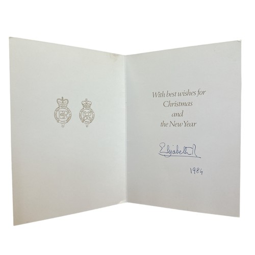 843 - 1984 Christmas card from HM Queen Elizabeth II. Cover with printed photo of The Queen and The Duke o... 