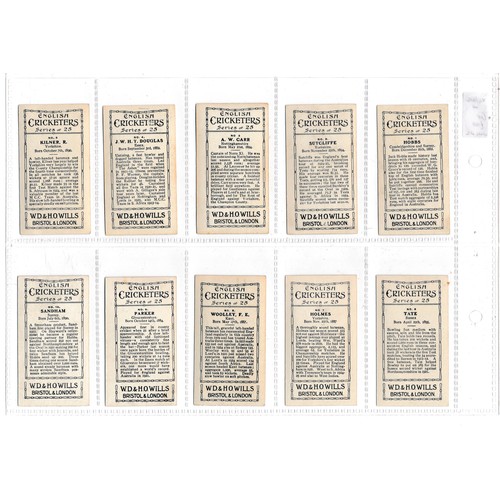 788 - Wills 1926 English Cricketers New Zealand Issue - complete set of 25 in very good to excellent condi... 