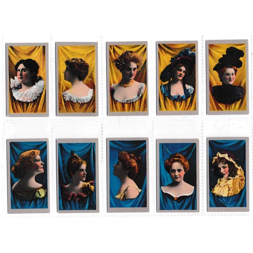 791 - American Tobacco Co. 1900 'Beauties, curtain background' complete set of 25, very good to excellent ... 