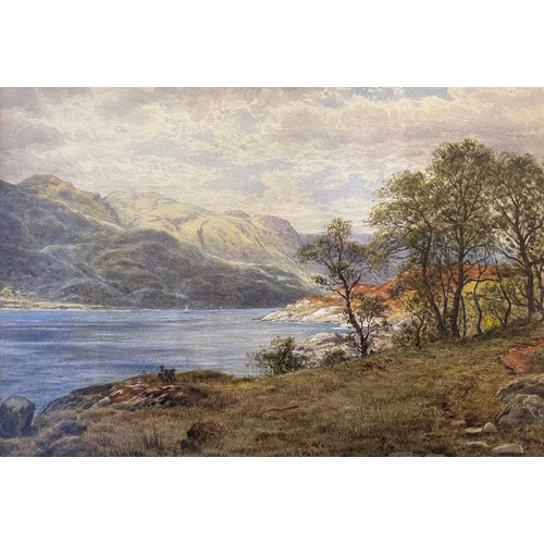 109 - Waller Hugh Paton (Scottish, 1828-1898, R.S.A) – ‘Loch Striven’ landscape watercolour on paper of Lo... 