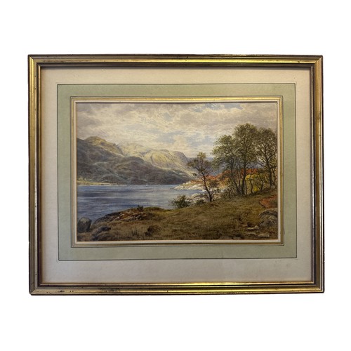 109 - Waller Hugh Paton (Scottish, 1828-1898, R.S.A) – ‘Loch Striven’ landscape watercolour on paper of Lo... 