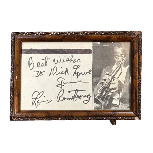 546 - Louis Armstrong signed note, 