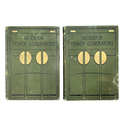 699 - MODERN POWER GENERATORS, A TWO VOLUME EDITION, by Archibald Barr, 1908 in a green art nouveau bindin... 