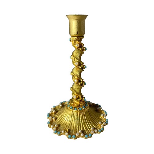 145 - Mirella ware - 27 vintage pieces gilded with seed pearls and turquoise beads, to include lipstick ho... 