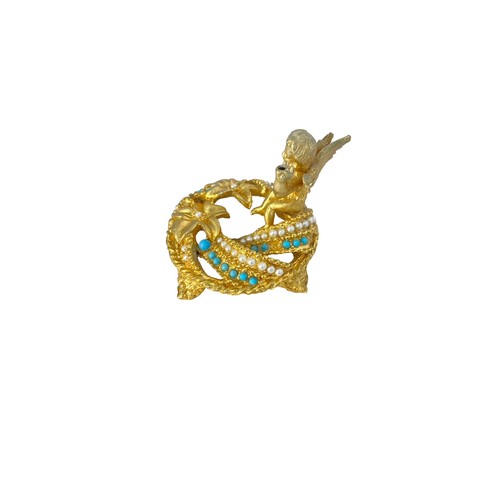 145 - Mirella ware - 27 vintage pieces gilded with seed pearls and turquoise beads, to include lipstick ho... 