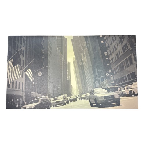 490 - Steve Pool (British) – NYC 13’ large format Giclee reproduction of a New York street. Signed S. A .R... 