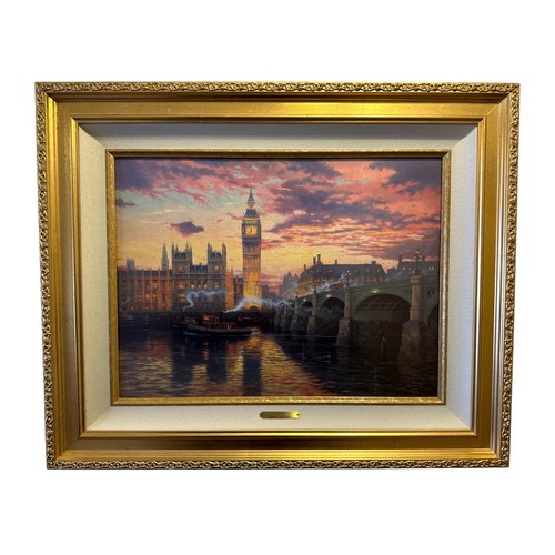 375 - Thomas Kinkade (American, 1958-2012) – ‘London’ large limited edition print of London bridge and Big... 