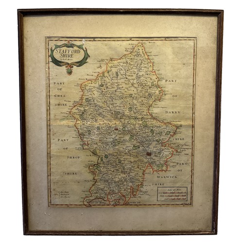 485 - Selection of three old maps, to include; map of Staffordhire sold by Abel Swale Awnsham & John Churc... 