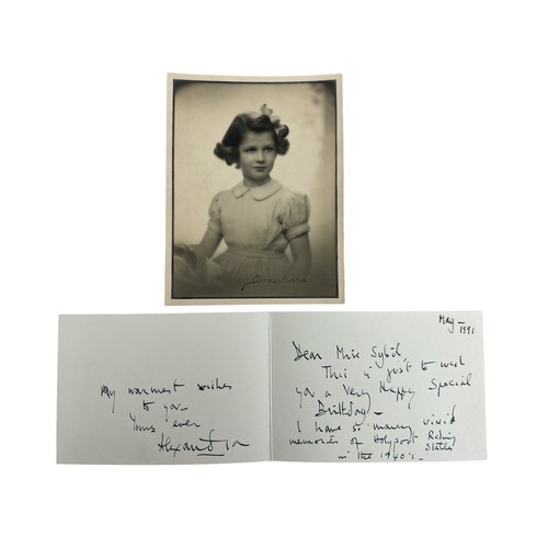 810 - A greeting card sent by Princess Alexandra, Lady Ogilvy, first cousin to Queen Elizabeth II to Sybil... 