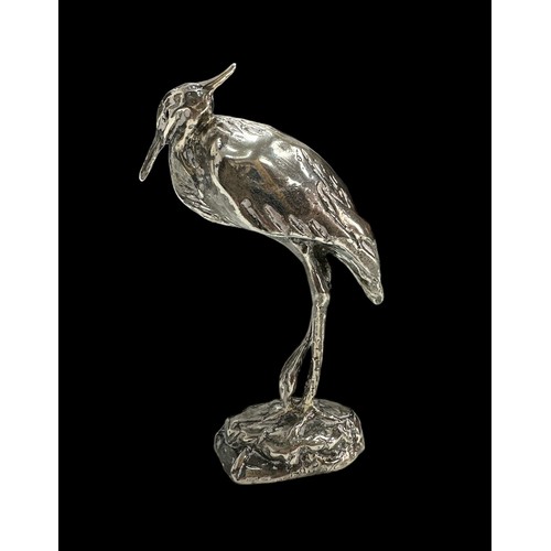 208 - Laurence Broderick (British, b.1935) Heron Maquette in silver. Limited edition of 25. 14cm high. Nam... 