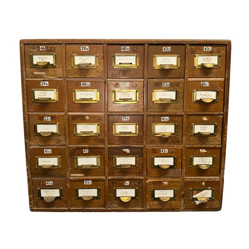 479 - Apothecary style 25 drawer wooden cabinet, width 60cm, depth 30cm and height 52cm.