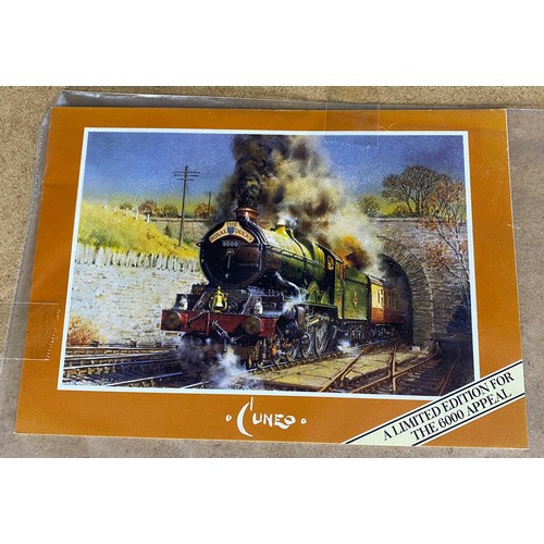 355 - Terence Cuneo. King George V locomotive framed print, limited edition signed by artist and counter s... 