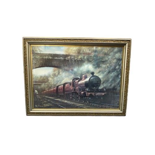 357 - Philip D Hawkins. Beechwood Tunnel featuring LMS maroon 1167 locomotive framed print, excellent in e... 