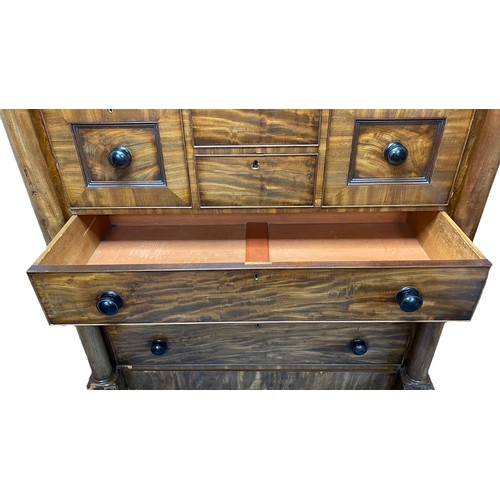 393 - Mid Victorian north country chest of drawers, height 138cm, depth 60cm, width 130cm.