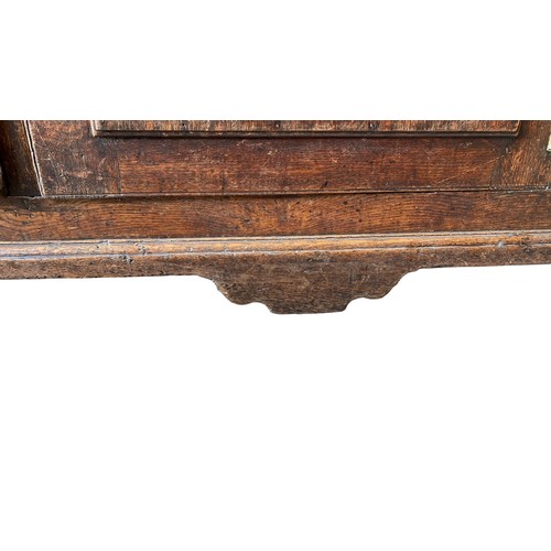 495 - Late 18th Century oak dresser base with central door with raised fielded panel, 7 working draws, ori... 