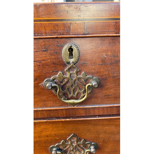 452 - 19th Century chest of drawers, likely cut down, width 107cm, depth 35cm, height 55cm.