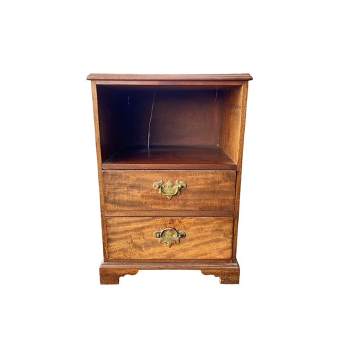 12 - 19th Century mahogany 2-drawer bedside cupboard/table, width 47cm, height 69cm, depth 40cm.