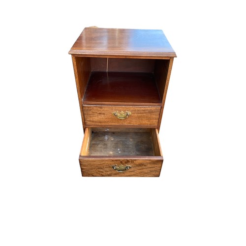 12 - 19th Century mahogany 2-drawer bedside cupboard/table, width 47cm, height 69cm, depth 40cm.