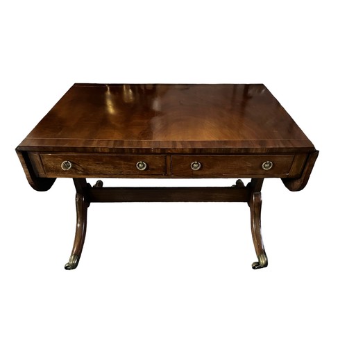 289 - Early 19th Century mahogany 2-drawer sofa table, width 109cm extending to 161cm, depth 70.5cm, heigh... 